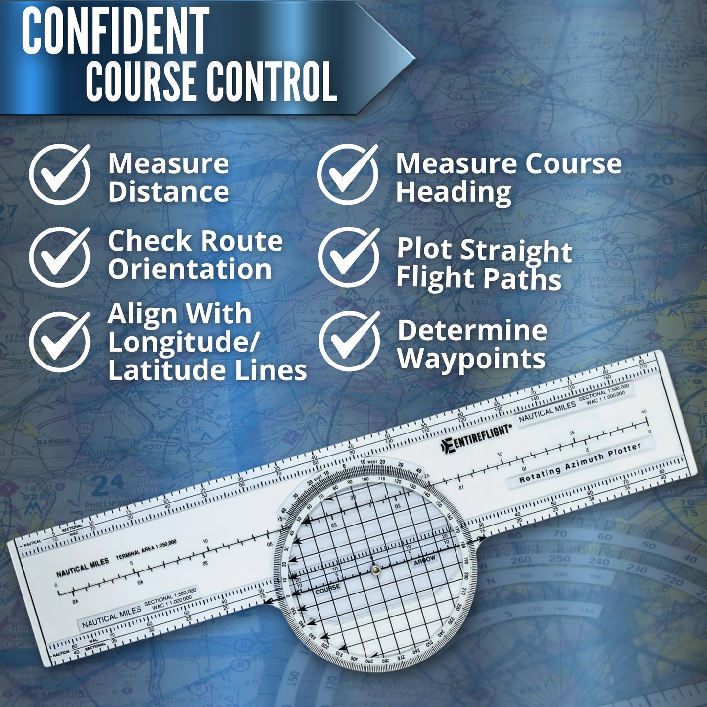 EntireFlight - E6B Flight Computer, Aviation Plotter, & Manual Box Set - Essential Pilot Accessories and Aviation Tools for Your Flight Bag - Use with IFR VFR Sectional Charts - Flight Calculator