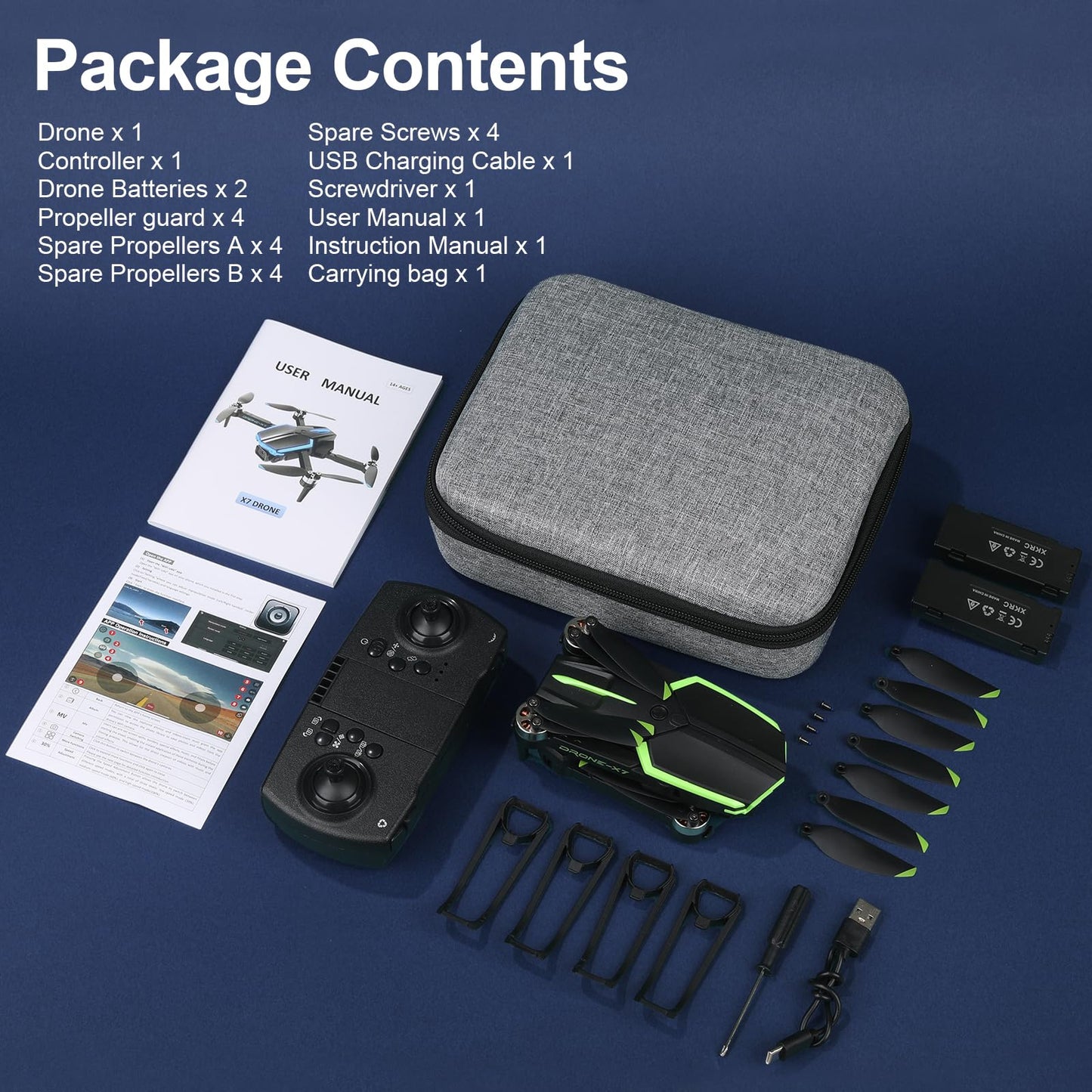 Drone with Camera for Adults, 2 Batteries 33-Min Flight, Optical Flow Positioning, One-Touch Takeoff/Landing, Altitude Hold, rc camera drone, Beginners Drone for Kids, teen boy gifts