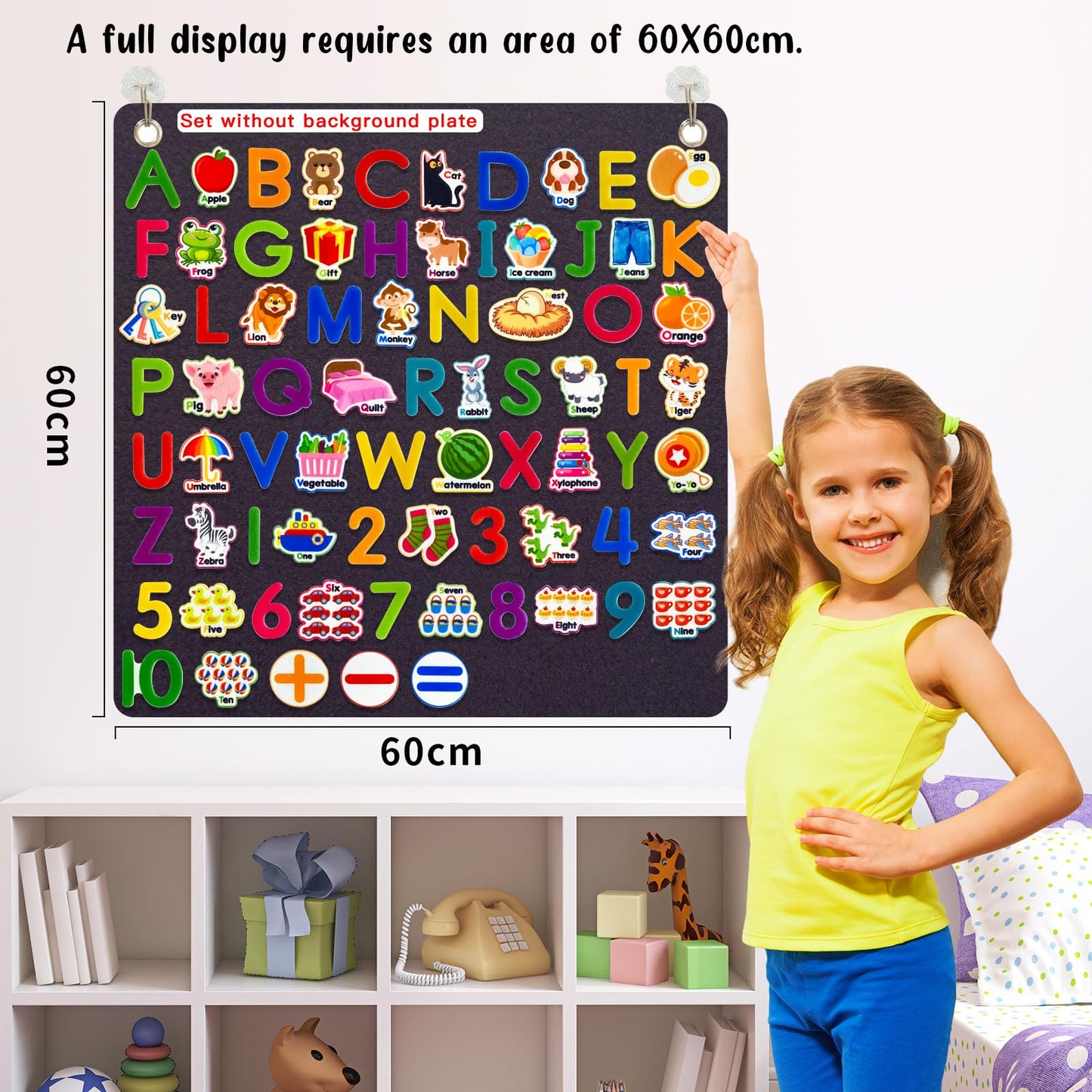 PENGFULL Felt Learning Letters Numbers Pieces,75 Felt Board Pieces for Felt Flannel Board,Alphabet ABC for Toddlers for Kindergarten,Preschool,Toddlers