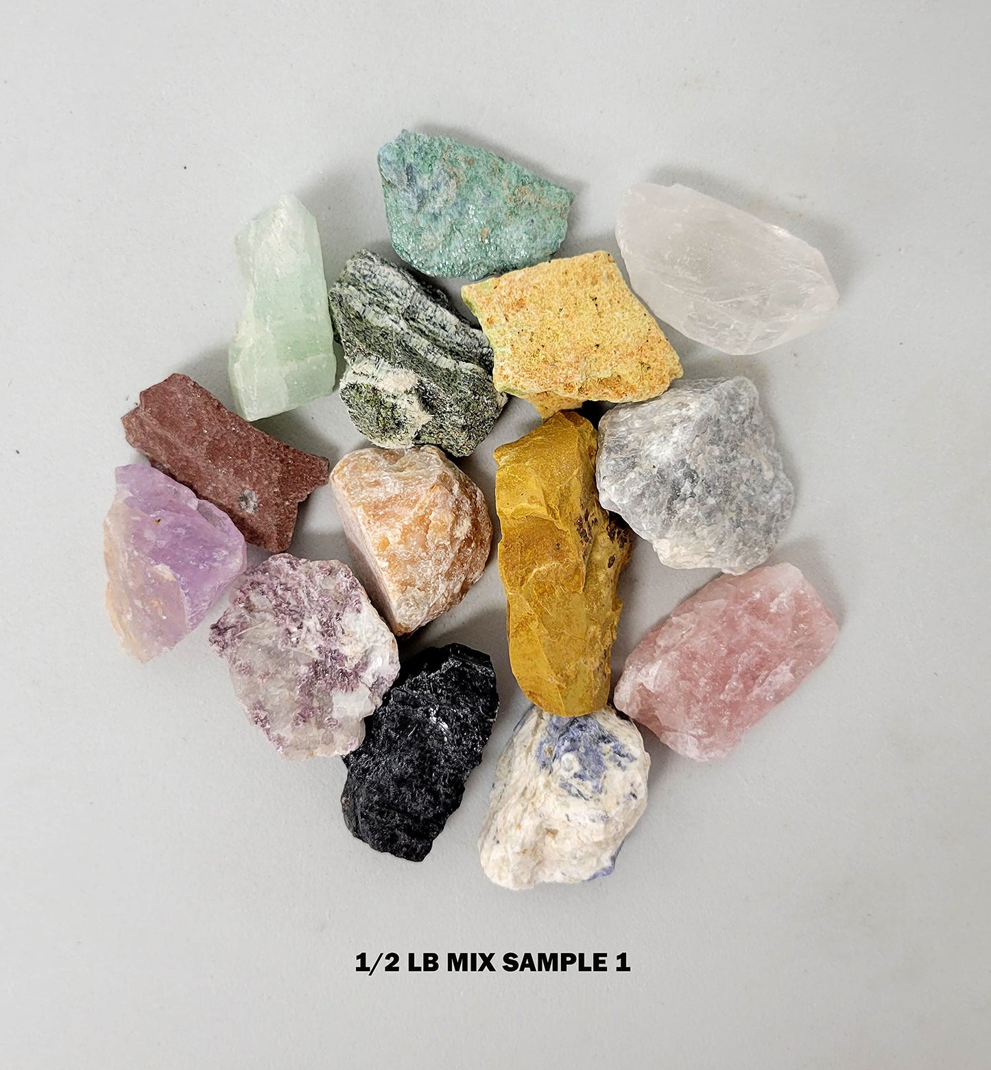 MINERALUNIVERSE 1/2 LB Assorted Mix Rough Stones - Bulk Random Crystals - Raw Natural Stones & Crystals - Fountain Rocks for Cabbing, Polishing, Wire Wrapping, Reiki, Chakra Crystal Healing