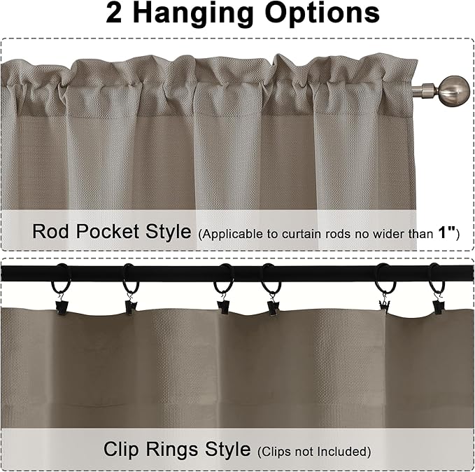 Chyhomenyc Stone Beige Curtains 72 Inch Length 2 Panels Set, Faux Linen Textured Semi Sheer Light Filtering Soft Airy Privacy Farmhouse Curtain Drapes for Living Room Bedroom, 40 Wx72 L Inches