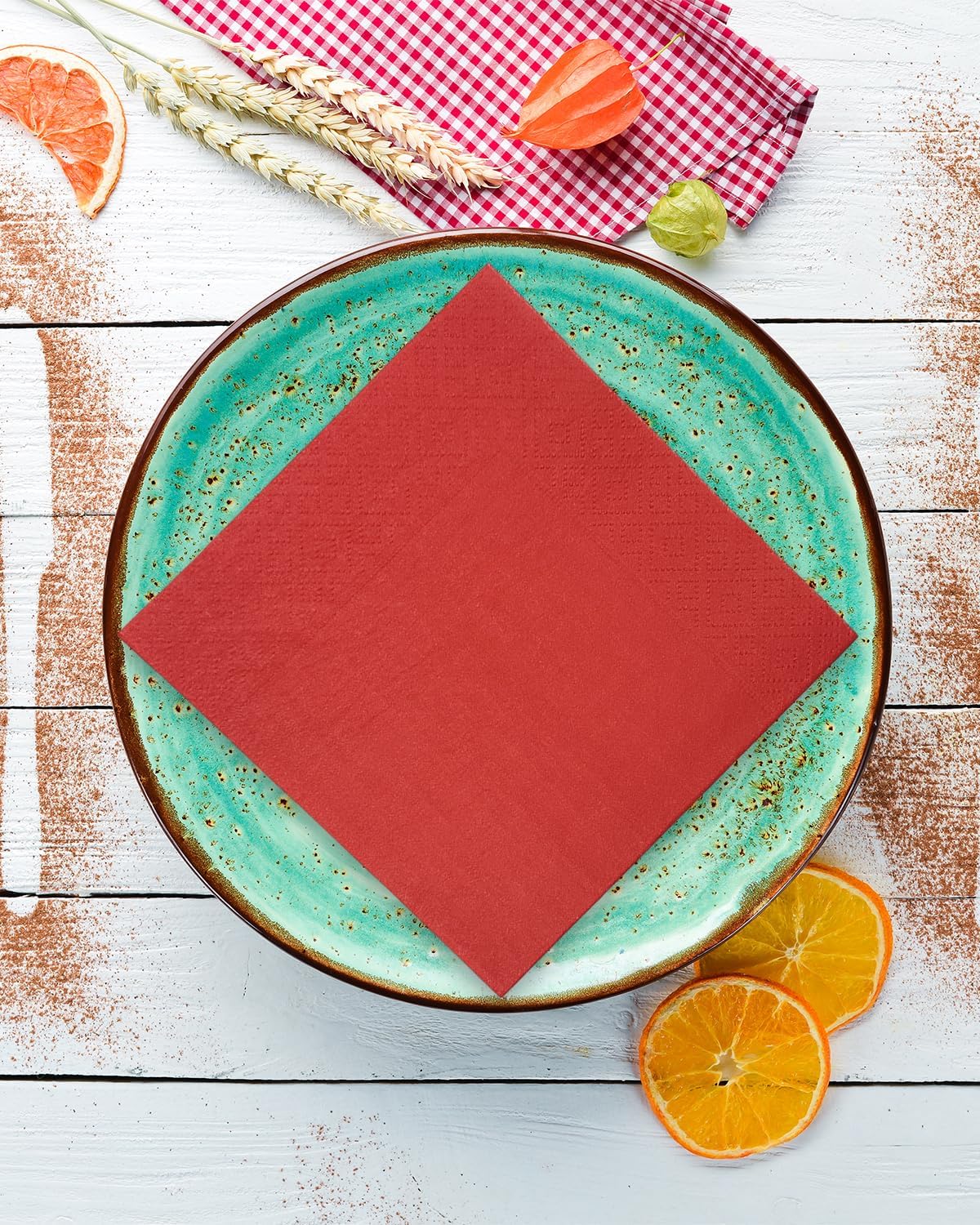 Red Cocktail Napkins 5 * 5inch disposable Beverage Napkin paper for Cocktail, Wedding, Dinner，Birthday Party Dessert Wine Paper Napkins（ 120 Count）