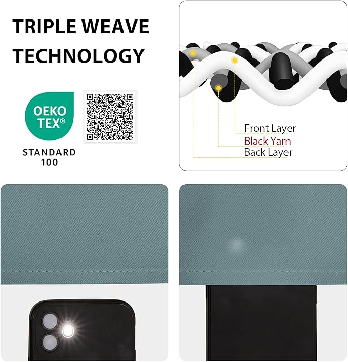 NICETOWN French Door Curtain - Privacy Blackout 30 x 72 inch Room Darkening Curtains for Glass Door/Doorway, Thermal Insulated Window Blinds for Bedroom, Greyish Blue, 1 Panel