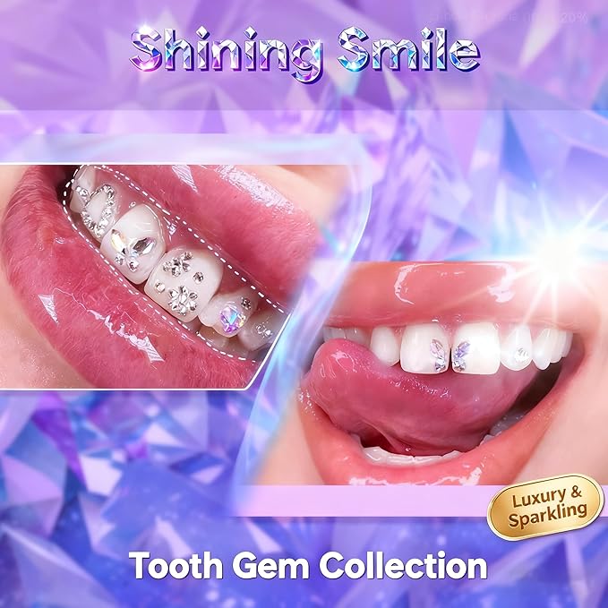 Luretrap Y2K Trendy 30 Pieces Crystal Tooth Gem Kit - Unleash Your Sparkly Smile