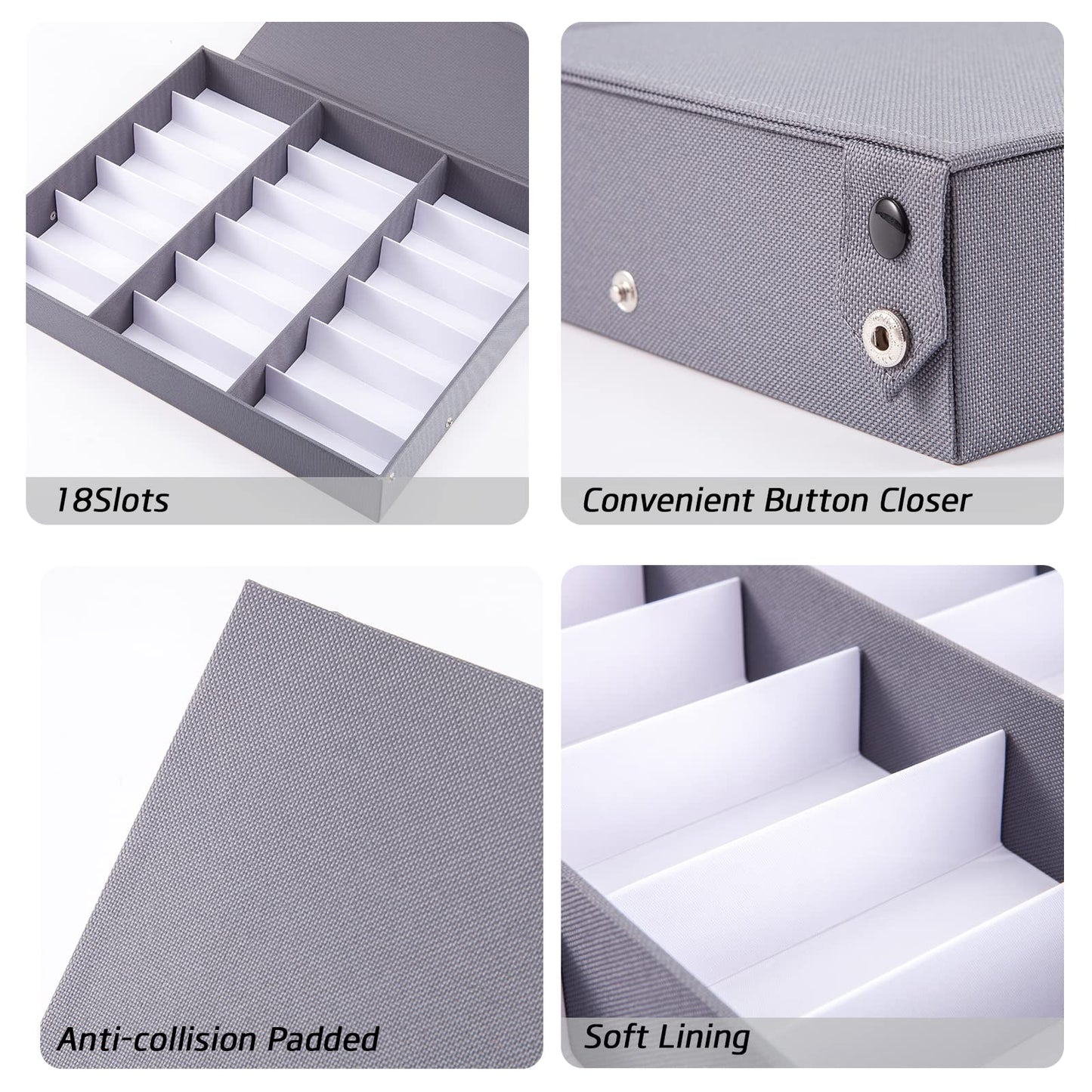 TRIUMPH VISION Sunglasses Organizer Storage Eyeglasses Holder - Multiple Glasses Case Box Eyewear Tray for Women and Men