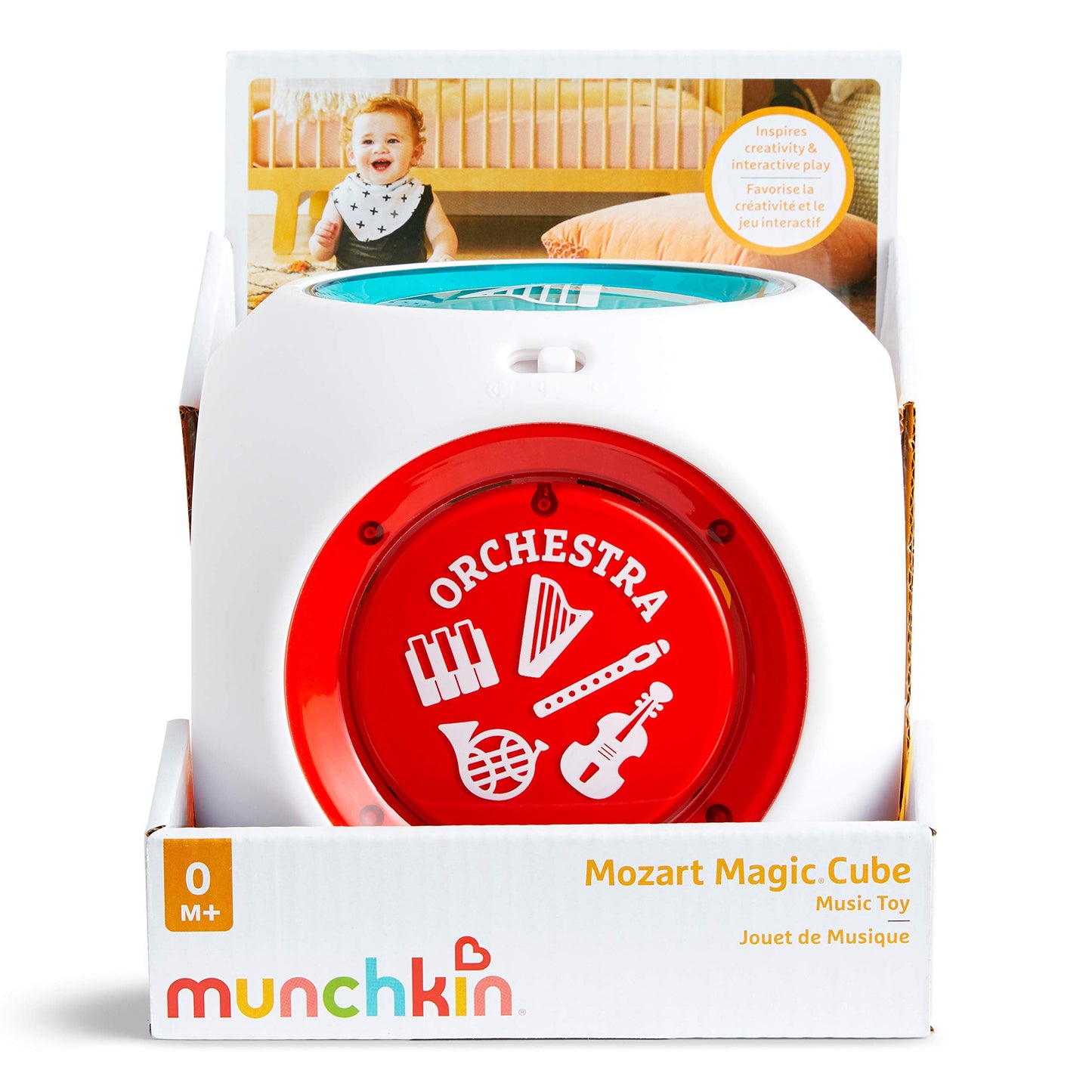 Munchkin Mozart Magic Cube Music Toy for Baby and Toddler - Includes 5 Instrument Sounds, 8 Mozart Songs and Lights