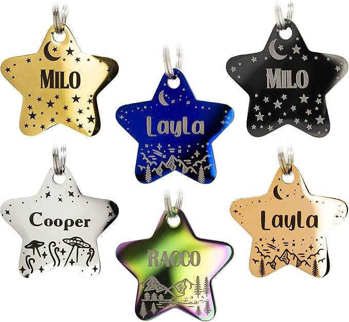 Personalized Dog Tag with 5 Lines of Custom Deep Engraved Durable Stainless Steel Pet ID Name Tag Designer Small Size Bone