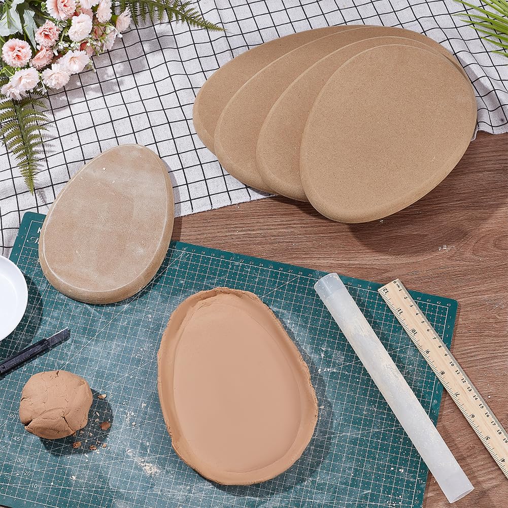 NBEADS 5 Pcs 5 Sizes Ceramics Molds, Ceramics Plate Molds Pottery Molds Pottery Tools Egg Shape Slump Molds Plate Forming Molds for Clay Handbuilding DIY