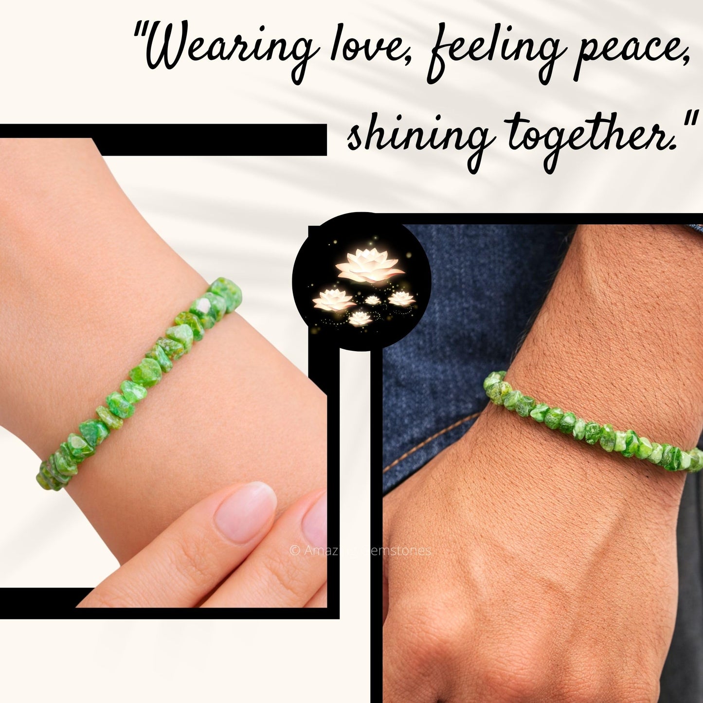 Amazing Gemstone Chips Bracelet (Chrysoprase Premium)