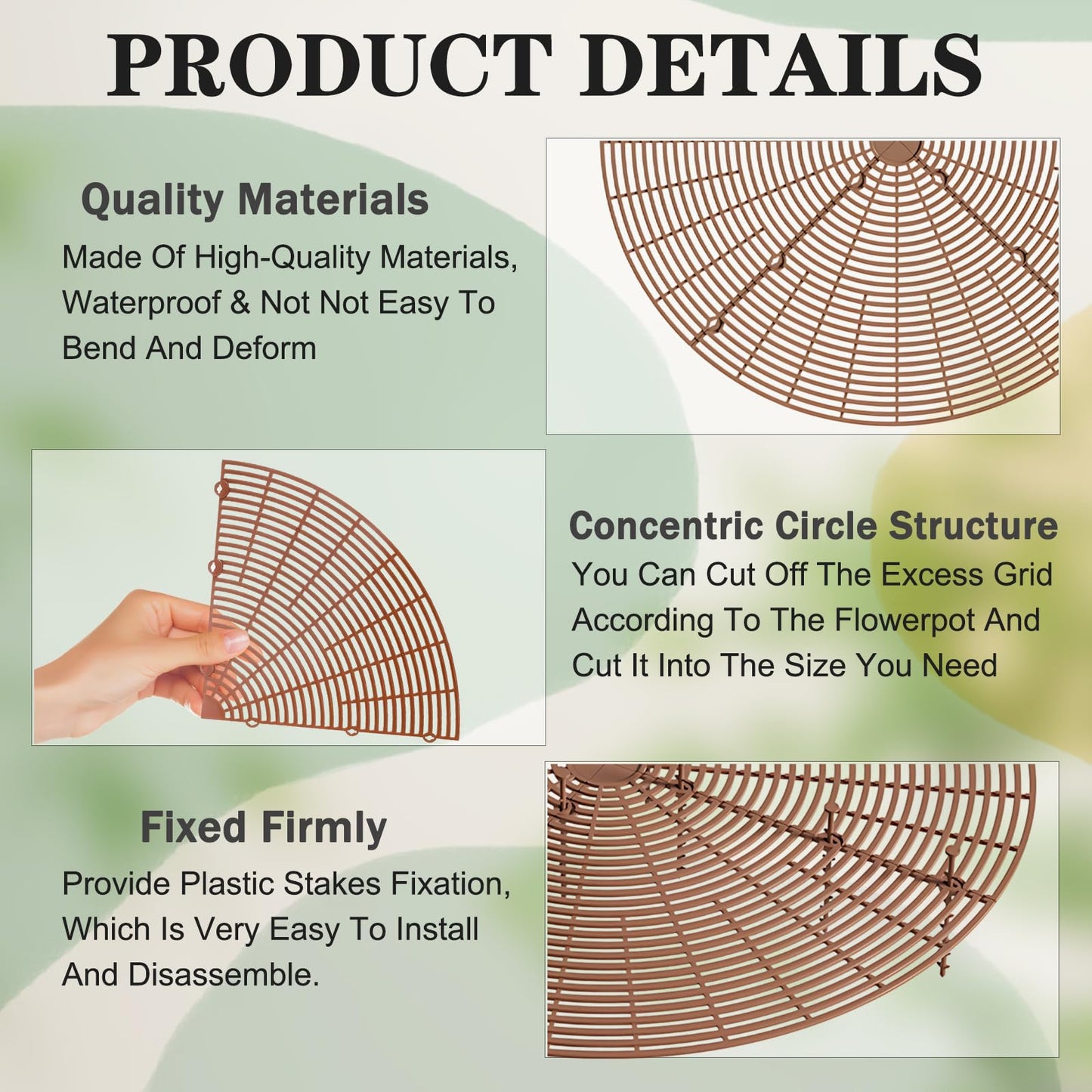 SGYUNQ Plant Pot Grid Soil Protector Covers Cuttable Flower Protector