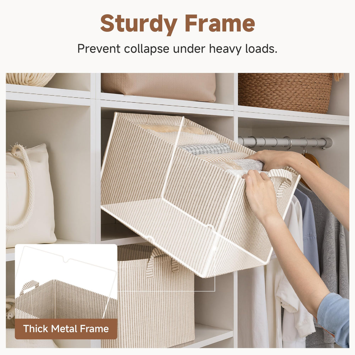 Storage Bins Fabric Storage Bins for Shelves (2 Count)
