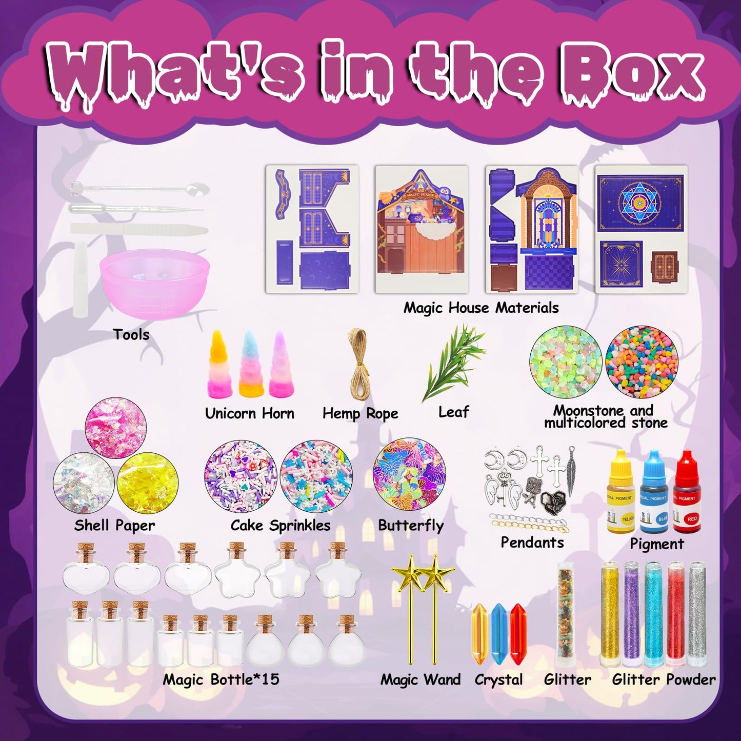 Rileryan Magic Potion Kit Fairy Potion Making Kits DIY Craft for Christmas Halloween Decoration Birthday Gifts