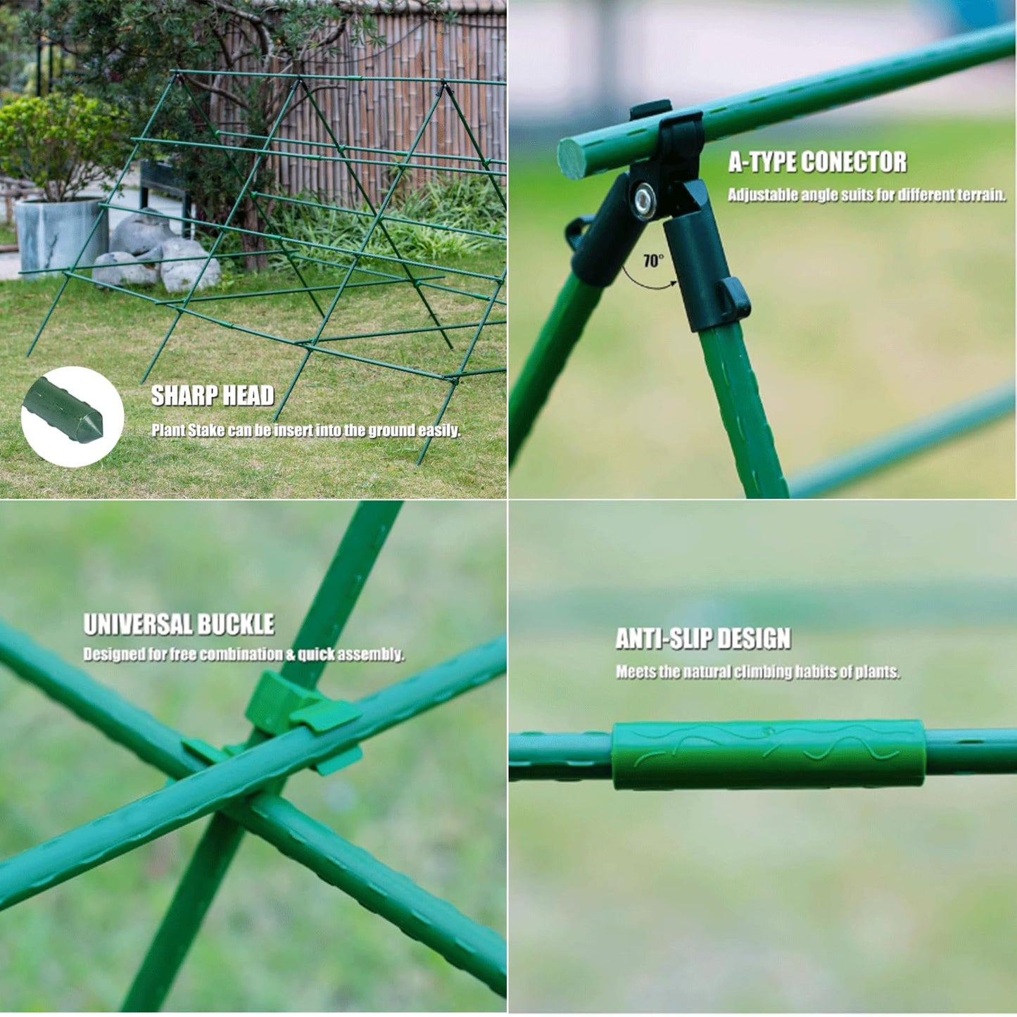 Orgrimmar 26 PCS 48" Garden Stakes 4ft Plastic Coated Climbing Plant Support Stakes Climbing Frame for Tomato Cucumber Eggplant Vine Vegetable (48 Inch)