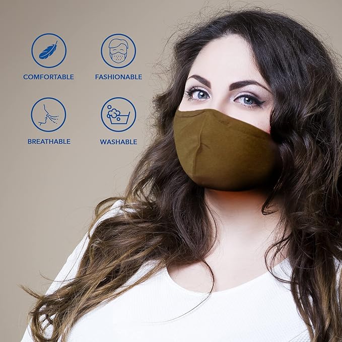 face mask with Nose wire, Pocket for Filter and Adjustable Loops with various sizes (X-Large(Pack of 6), Multicolor)