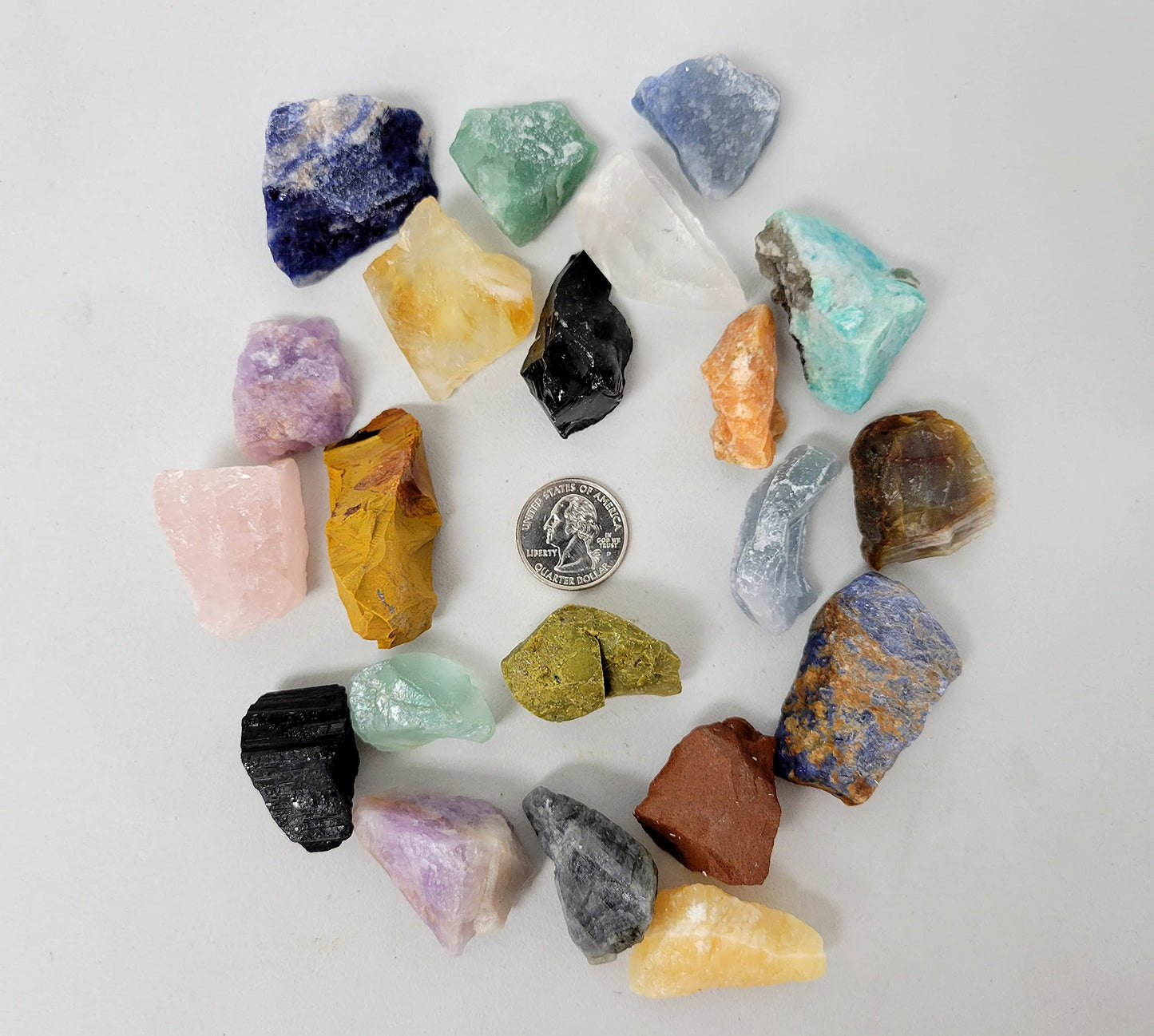 MINERALUNIVERSE 1/2 LB Assorted Mix Rough Stones - Bulk Random Crystals - Raw Natural Stones & Crystals - Fountain Rocks for Cabbing, Polishing, Wire Wrapping, Reiki, Chakra Crystal Healing