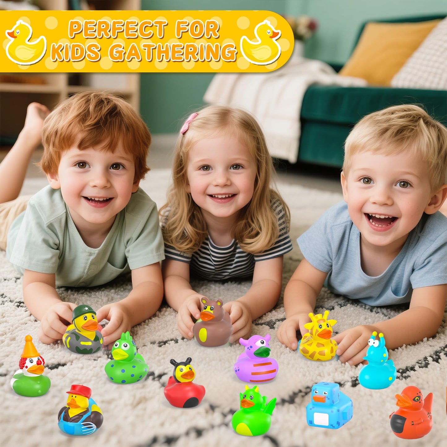 150 Pcs Rubber Ducks in Bulk,Car Ducks for Ducking,Mini Rubber Duckies for Toddler Baby Bath Toys