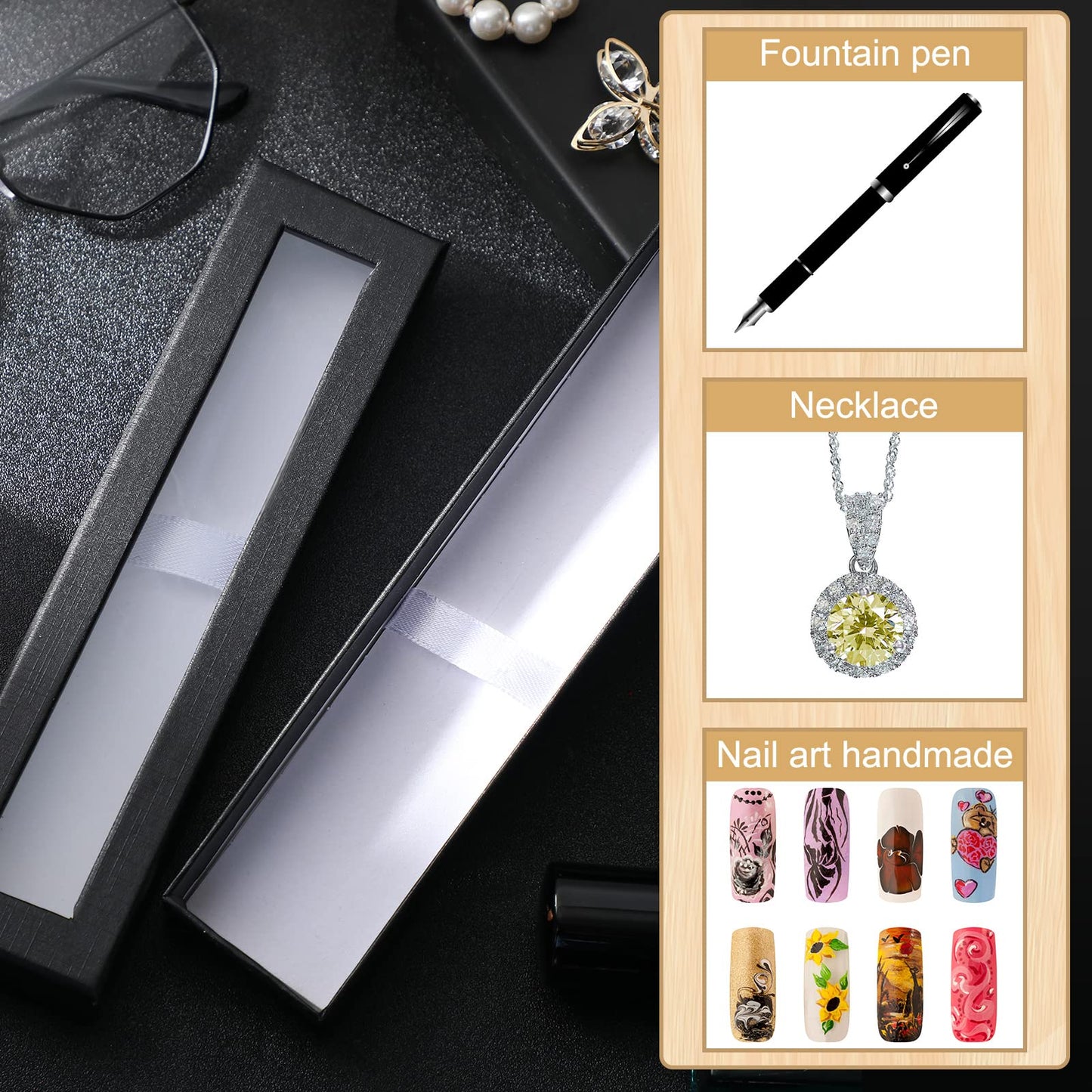 Spakon 16 Pcs Pen Gift Box Empty Cases with Clear Lid Jewelry Ballpoint Display Case Empty Present Collection Cases for Business Birthday Souvenir Office Supplies Father Mother Day Graduate