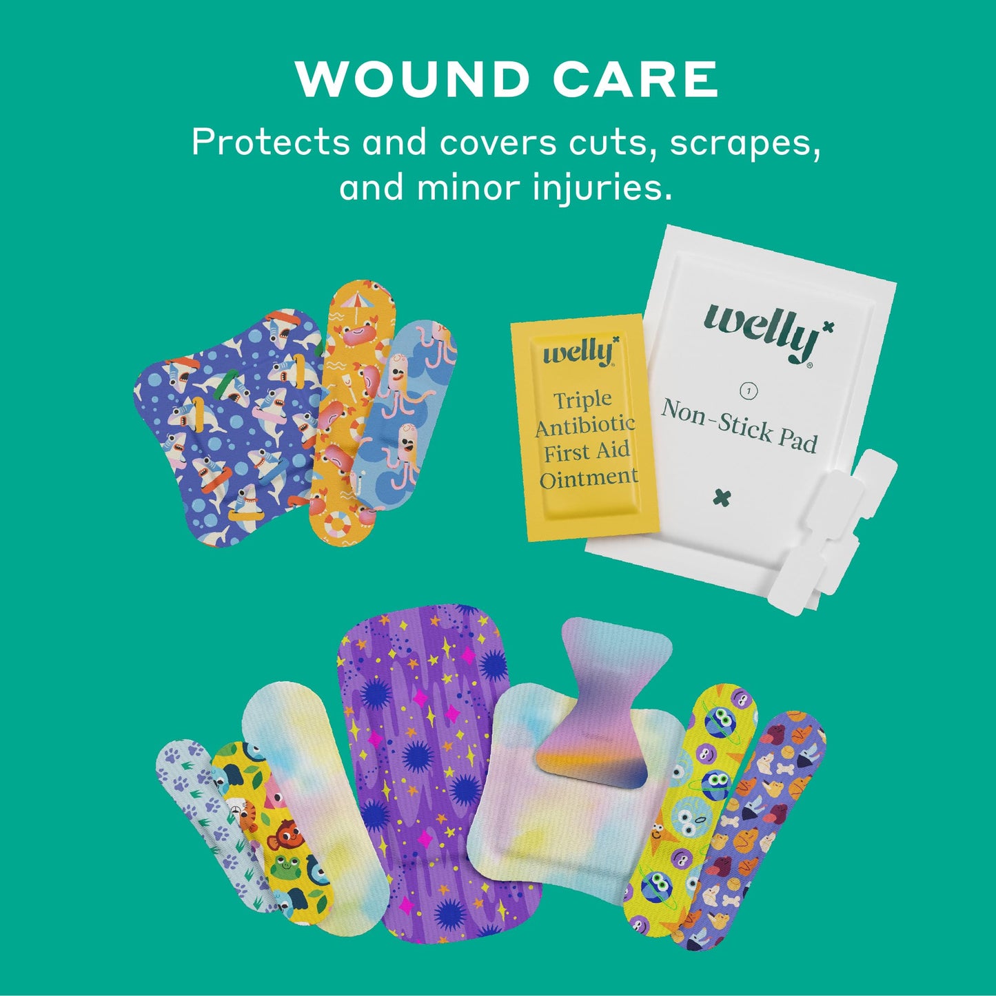 Welly Comprehensive First Aid Kit - FSA Eligible - Adhesive Bandages, Tape and Non-Stick Pads, Butterfly Strips, Cleansing Wipes, Ointments, Gauze, and More - 240 Pieces