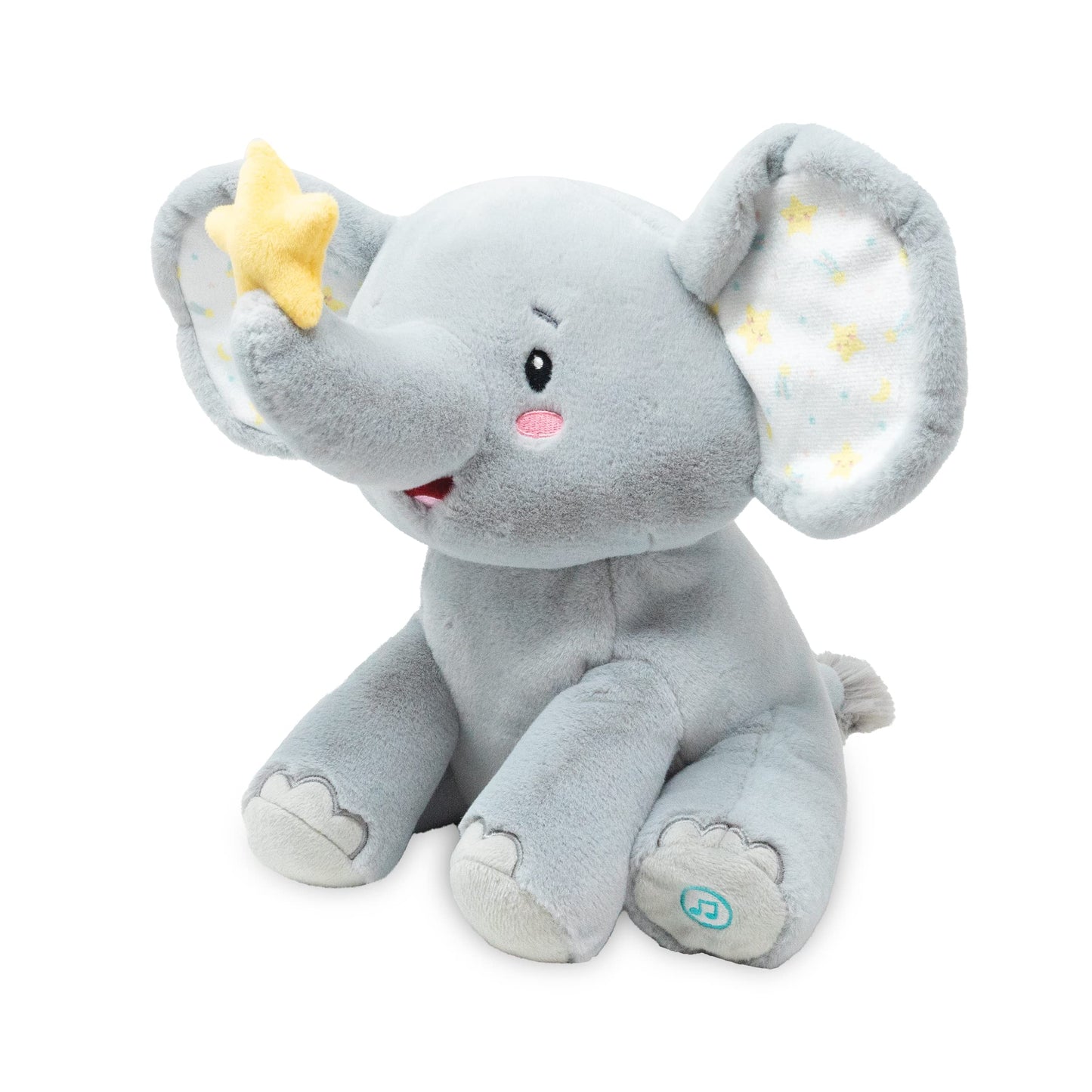 Cuddle Barn - Twinkling Starlight | Animated Musical Elephant Stuffed Animal Baby Plush Toy with Soothing Light and Volume Control Plays 15 Minutes of Lullabies, 11 inches