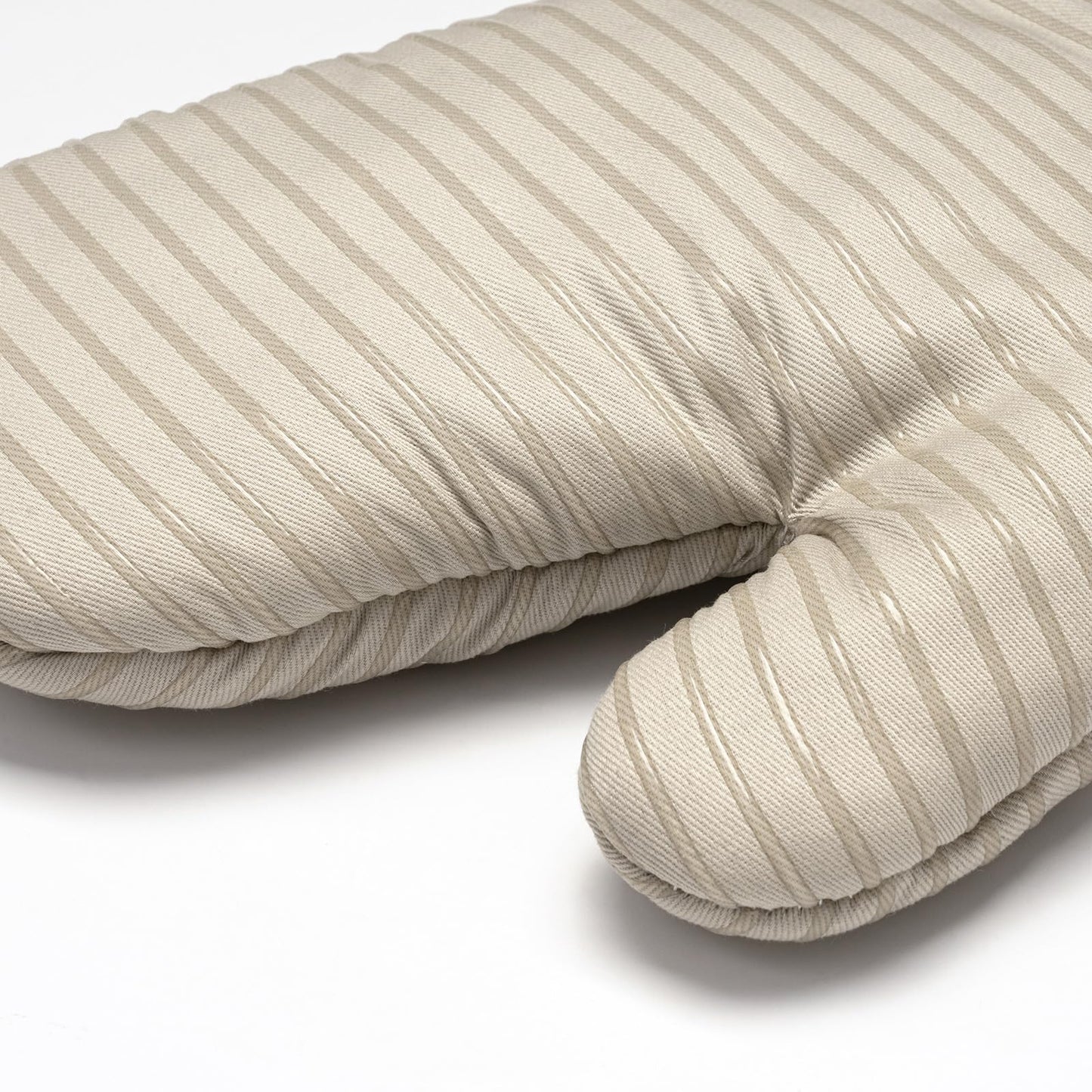 Beneno Kitchen Oven Mitts 2-Pack Heat Resistant to 500°F with Non-Slip Silicone Grip, Extra Long 14.3" Forearm Protection, Soft Quilted Cotton Terry Lining, Ideal for Cooking, Baking, Grilling, Beige