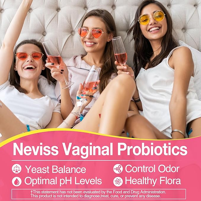 Vaginal Probiotics Gummies for Women PH Balance, Odor Control with Prebiotics, Cranberry, D-Mannose, Promotes Feminine Healthy Vaginal Flora, Urinary Tract, Yeast, Digestive Support, Sugar Free,60Cts