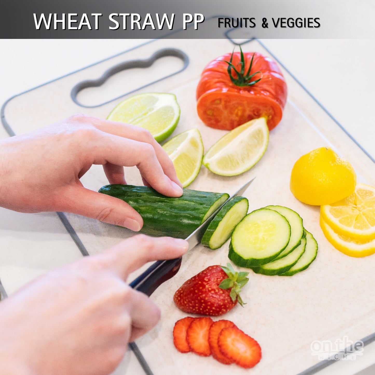 304 Stainless Steel Cutting Board – Double-Sided Kitchen Chopping Board with Wheat Straw PP, Built-in Knife Sharpener, Juice Grooves, Garlic & Ginger Grater, Handle – 14.37 x 9.84 in