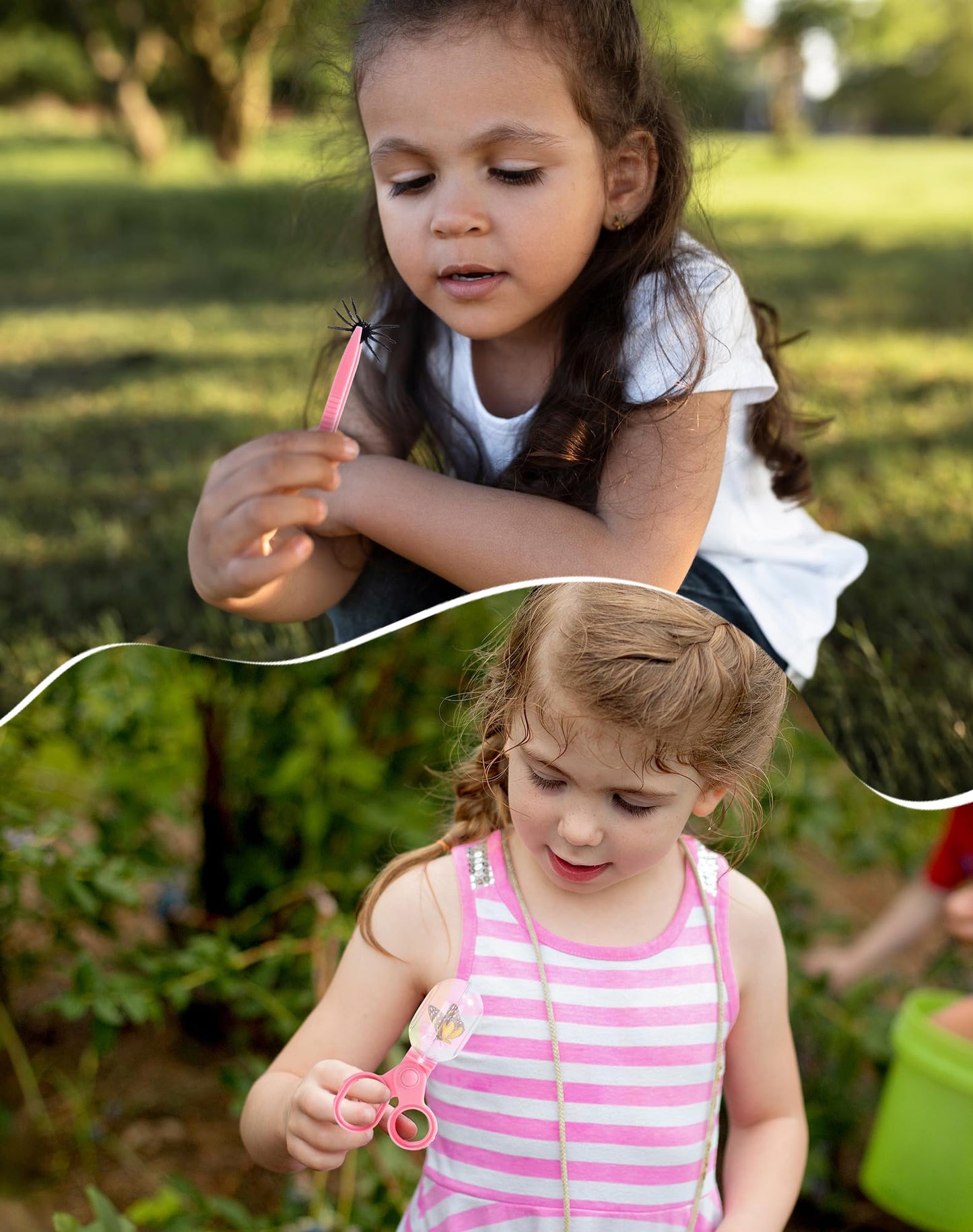 ROBUD Upgraded Bug Catcher for Kids, Bug Catching Kit with Bag Kit, Pink Outdoor Exploration Set for Camping, Montessroi Toy for Kids Coming Closer to Nature，WRP59