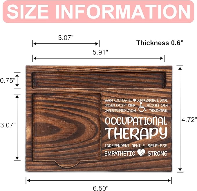 Occupational Therapy Appreciation Gifts, Thank You Gift for Occupational Therapist, OT Office Coworkers Staff Appreciation Gifts, Sticky Note Holder Wooden Notepad & Pen Holder 6.5" x 4.7" - FTA266