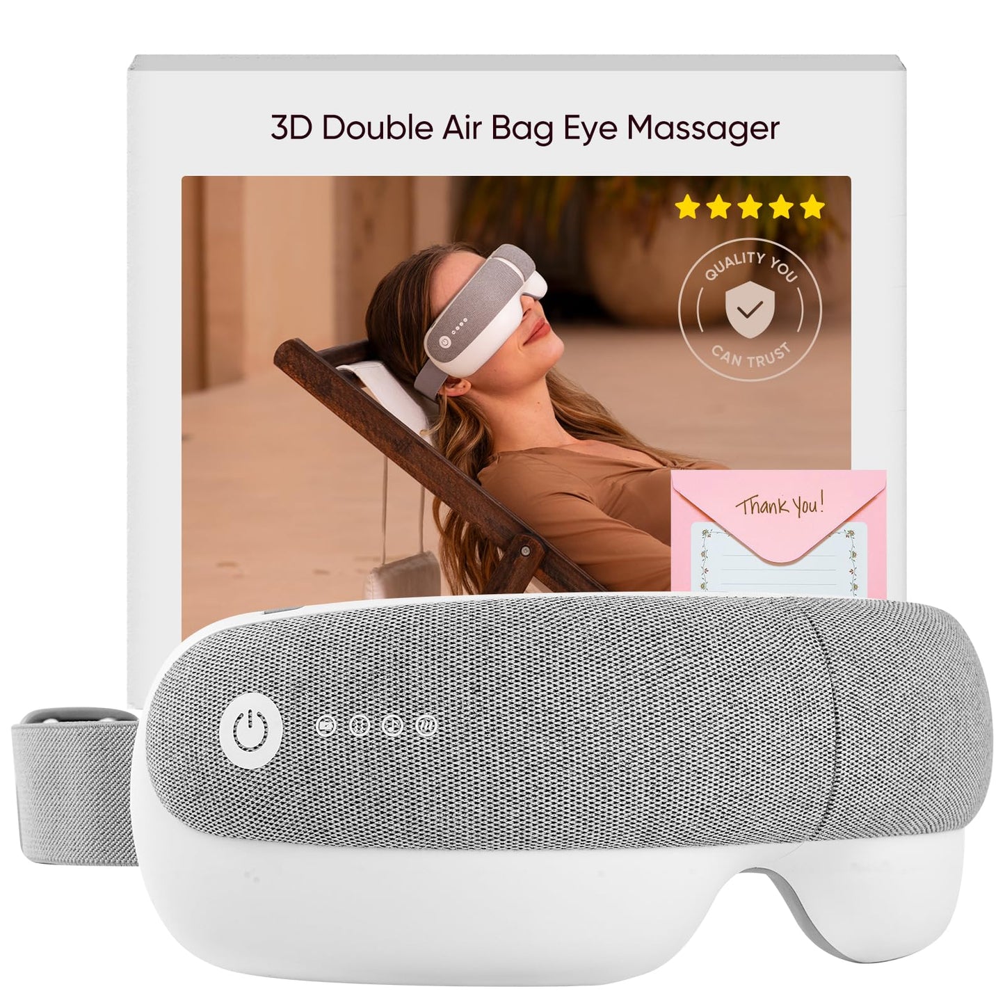 Eye Massager & Bluetooth Heat Sleep mask,Parents Gift Sets |With storage bag & greeting card | Migraine Relief,Relaxation,Bedtime Stress Relief | White Noise,3D airbag kneading| Smart Head Massager