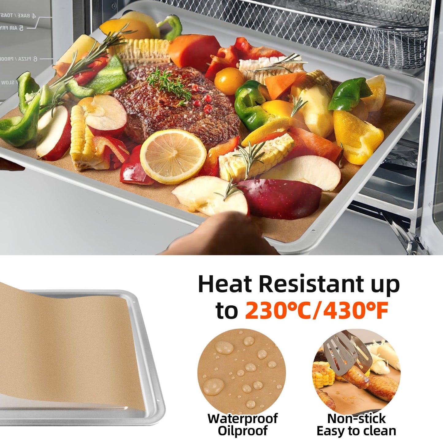 Air Fryer Liners Compatible with Emeril Lagasse 26 QT Extra Large Air Fryer, 100 PCS Unbleached Parchment Paper Disposable with 4 PCS AirFryer Oven Liners for Emeril Lagasse Accessories