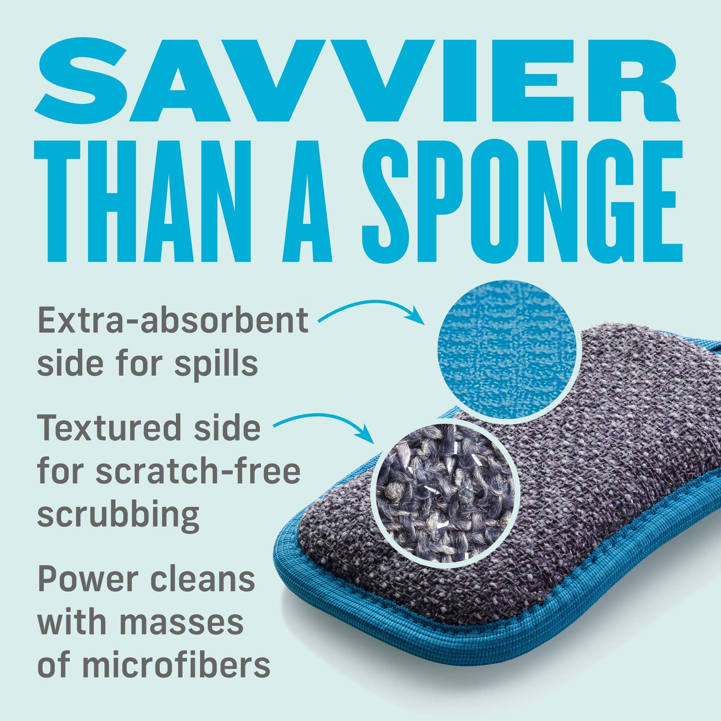 E-Cloth Washing Up Scrub Pad - Microfiber Sponge for Cleaning, Reusable Kitchen Sponge for Dishes & Sink, Non Scratch, Multi Purpose Scrubber, Machine Washable - 4 Pack