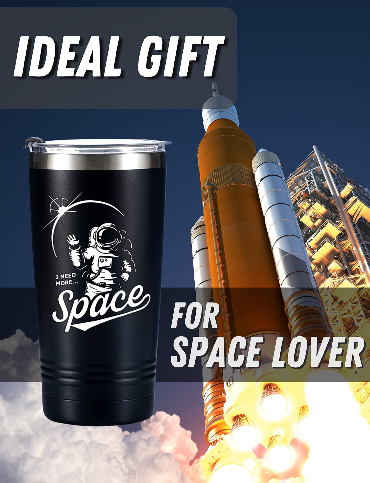Onebttl Space Astronomy Introvert Gifts - I Need More Space Astronaut Tumbler - Science Travel Coffee Mug for Men Teens 20oz