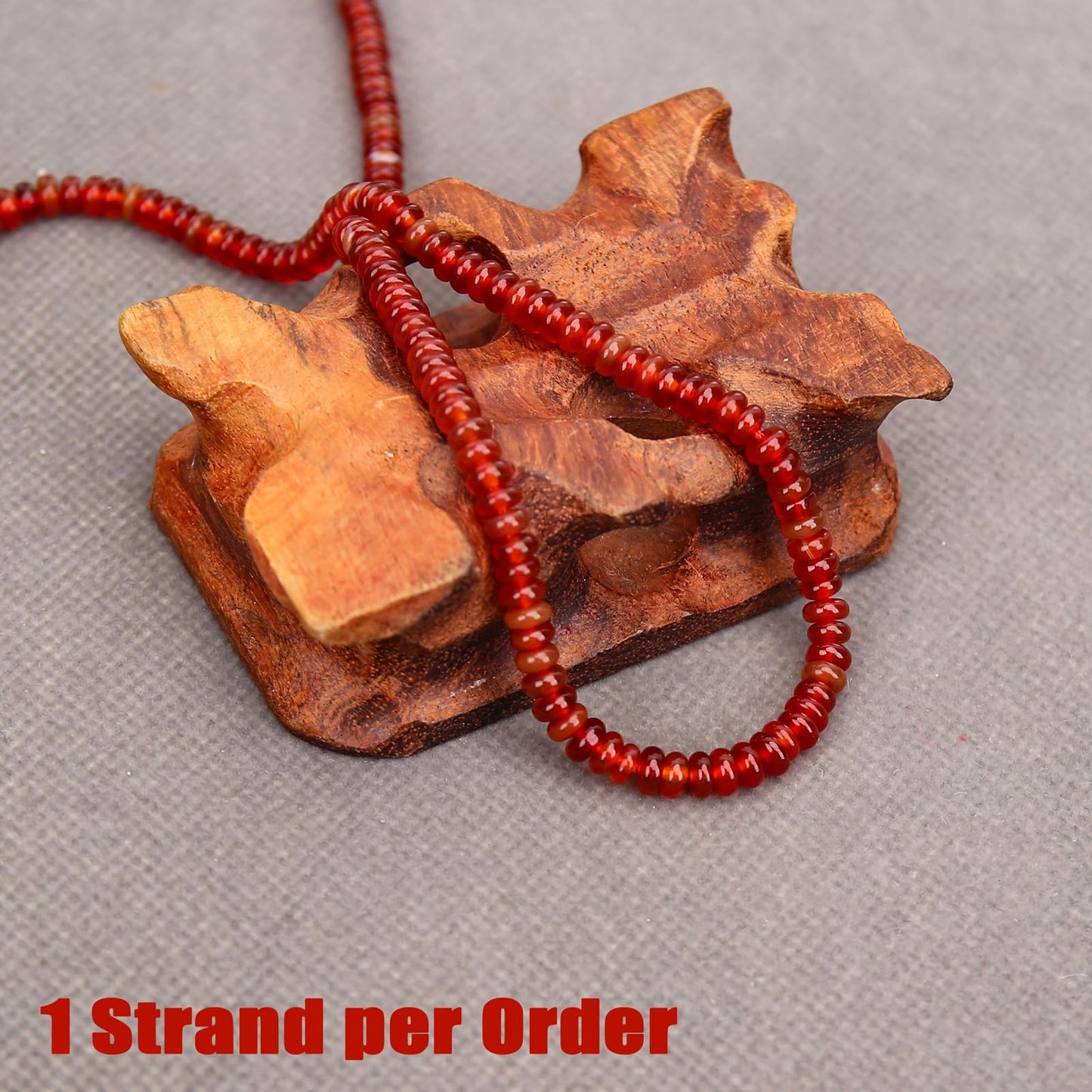 BONNY BOXX 1 Strand (150PCs) Natural 2 * 4mm Carnelian Rondelle Beads, Natural Abacus Disk Stone Beads Loose Spacer Gemstone for DIY Bracelet Necklace Jewelry Making