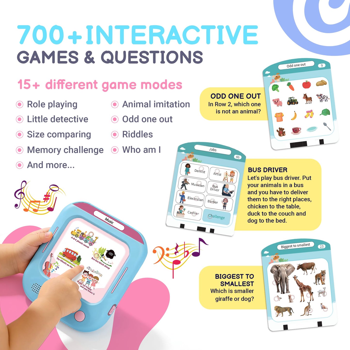 QuTZ Talking Flash Cards, Phonics Flash Cards, Learn to Read with 166 Pages, 29+ Themes, 800+ Words & Fun Facts, 700+ Interactive Games, Toddler Learning Toys for 3-6 Year Old