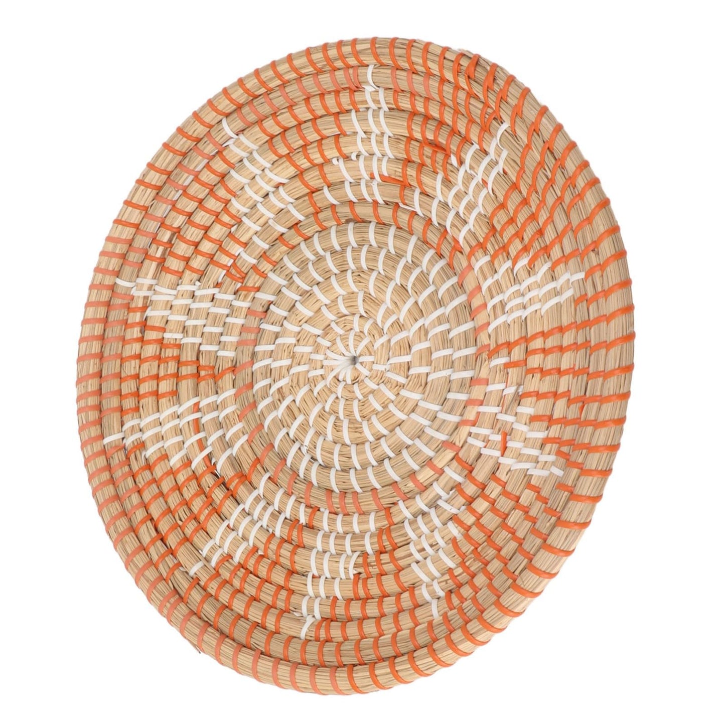 Lybunair Round Grass Wall Ornaments 35cm Diameter Handwoven Hanging Baskets for Living Room and Kitchen (Style One)