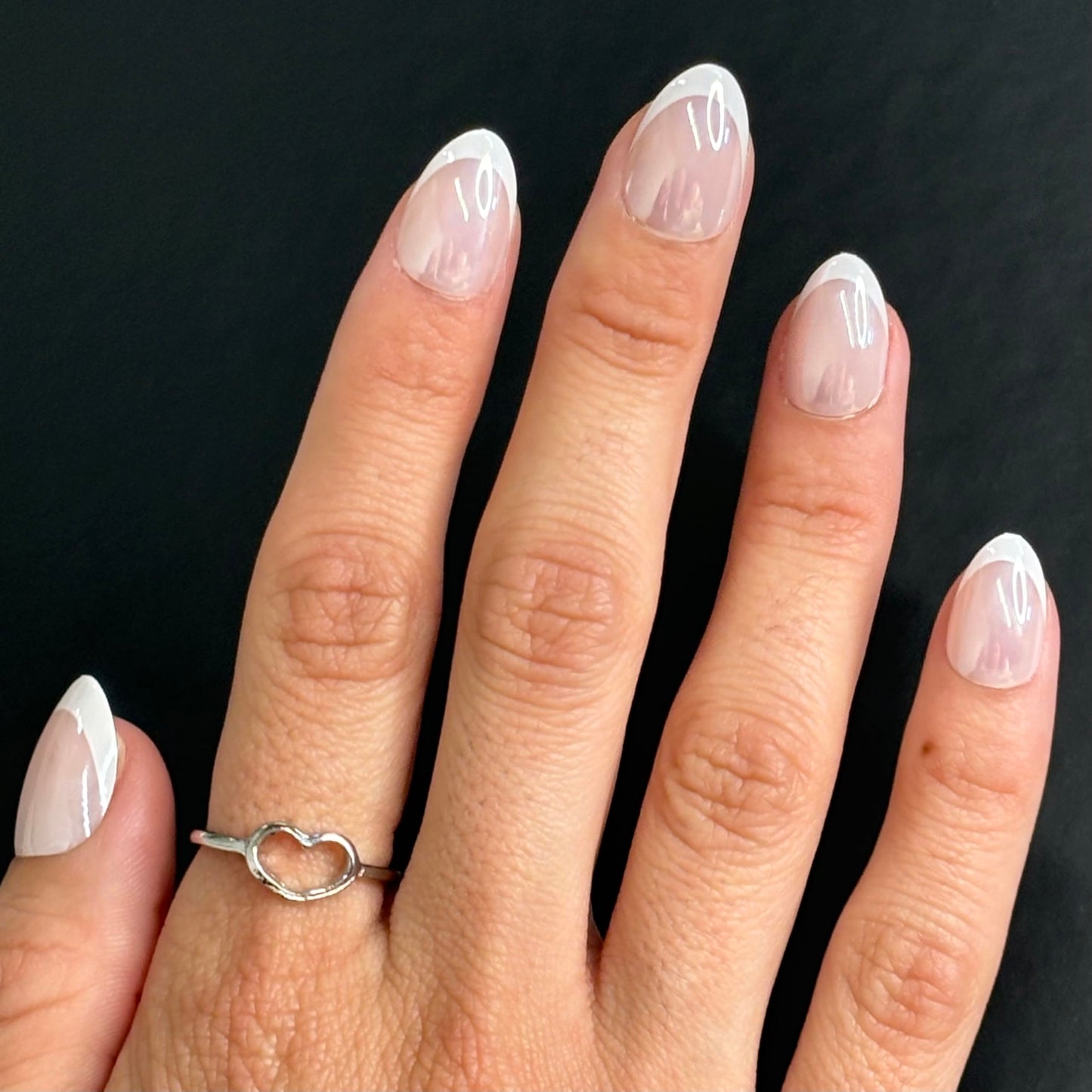 GLAZED FRENCH Press-On Nails by Lavaa Beauty | Short Round Chrome Glazed French Tip Nails