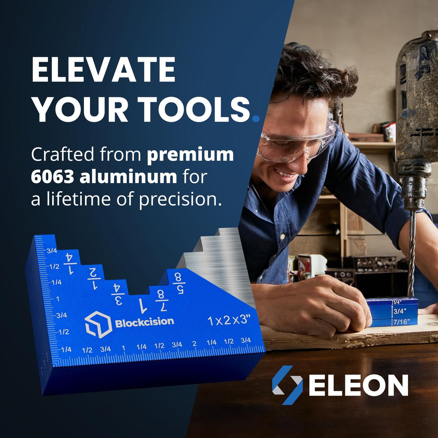 ELEON Blockcision Setup Blocks Woodworking Tools 16 PCS - Height Gauge Set with Easy Spacer Block - Stepped Level Design - Precision Ruler-Marked Setup Bars for Router Table Saw Accessories with Case