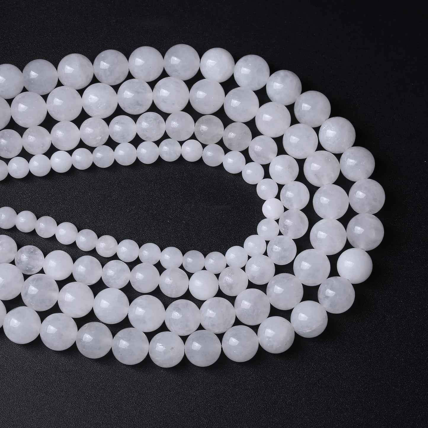 90pcs 4mm Natural White Jades Stone Beads Round Loose Spacer Beads for Jewelry Making DIY Bracelet,Energy Stone Healing Power (4mm, White Jade)