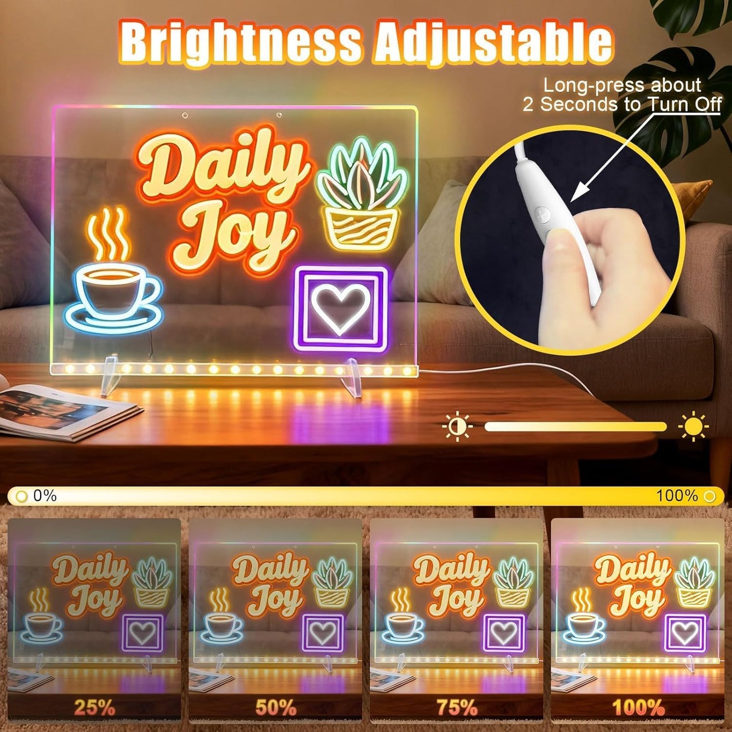 Led Note Board with 14 Highlighters,16''Drawing Tablet,6 Modes & 8 Colors Light Up Drawing Board,Kids Toy with 13 Light Effects,Birthday Holiday Day Gifts for Girls & Boys Age 3+,Tracing Book