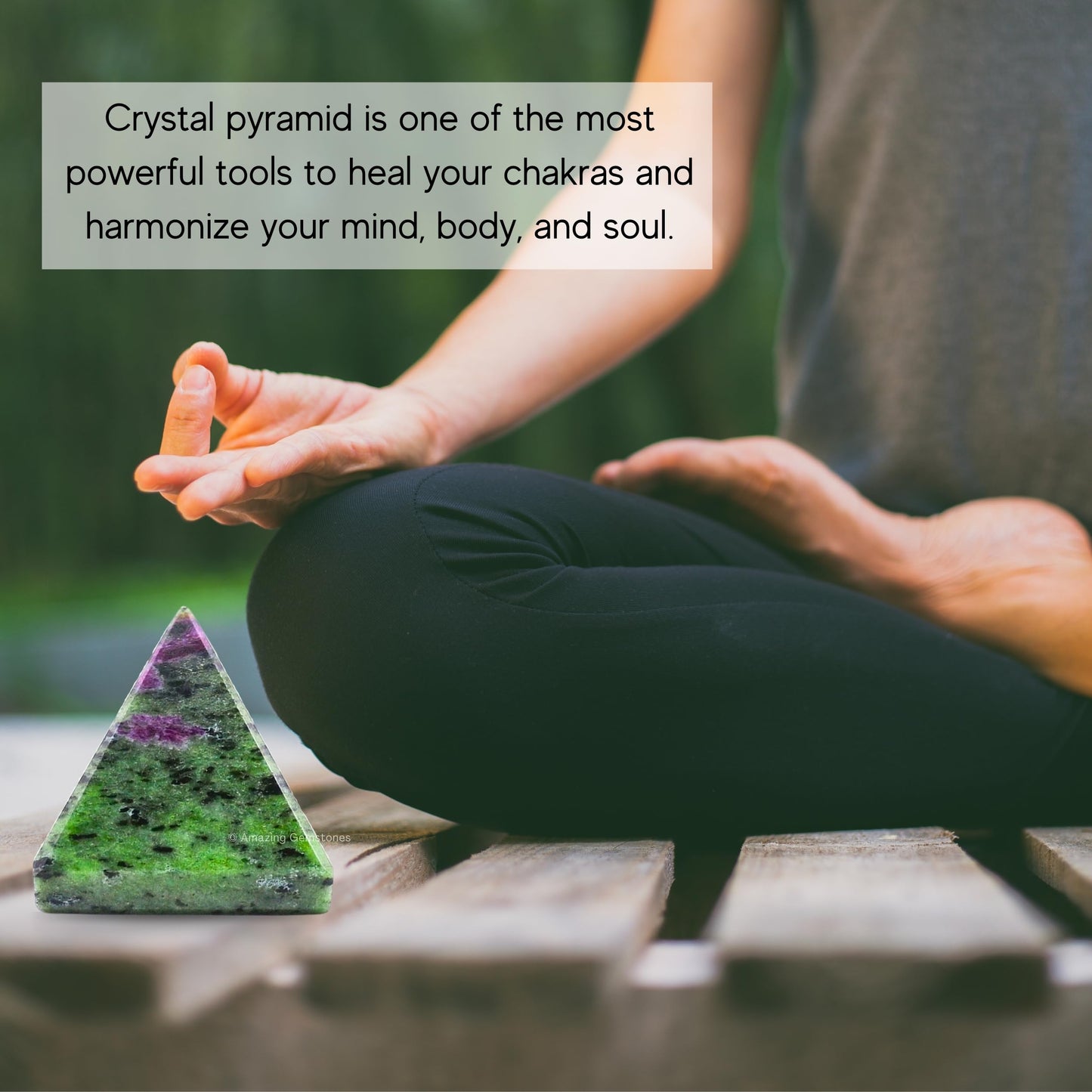 Amazing Gemstone Ruby Zoisite Pyramid Crystal Healing Stones - 1.5" Great Pyramid Figurine of Natural Stone Pyramid for Meditation, Reiki, Chakra Balancing and Crystal Pyramids Grid