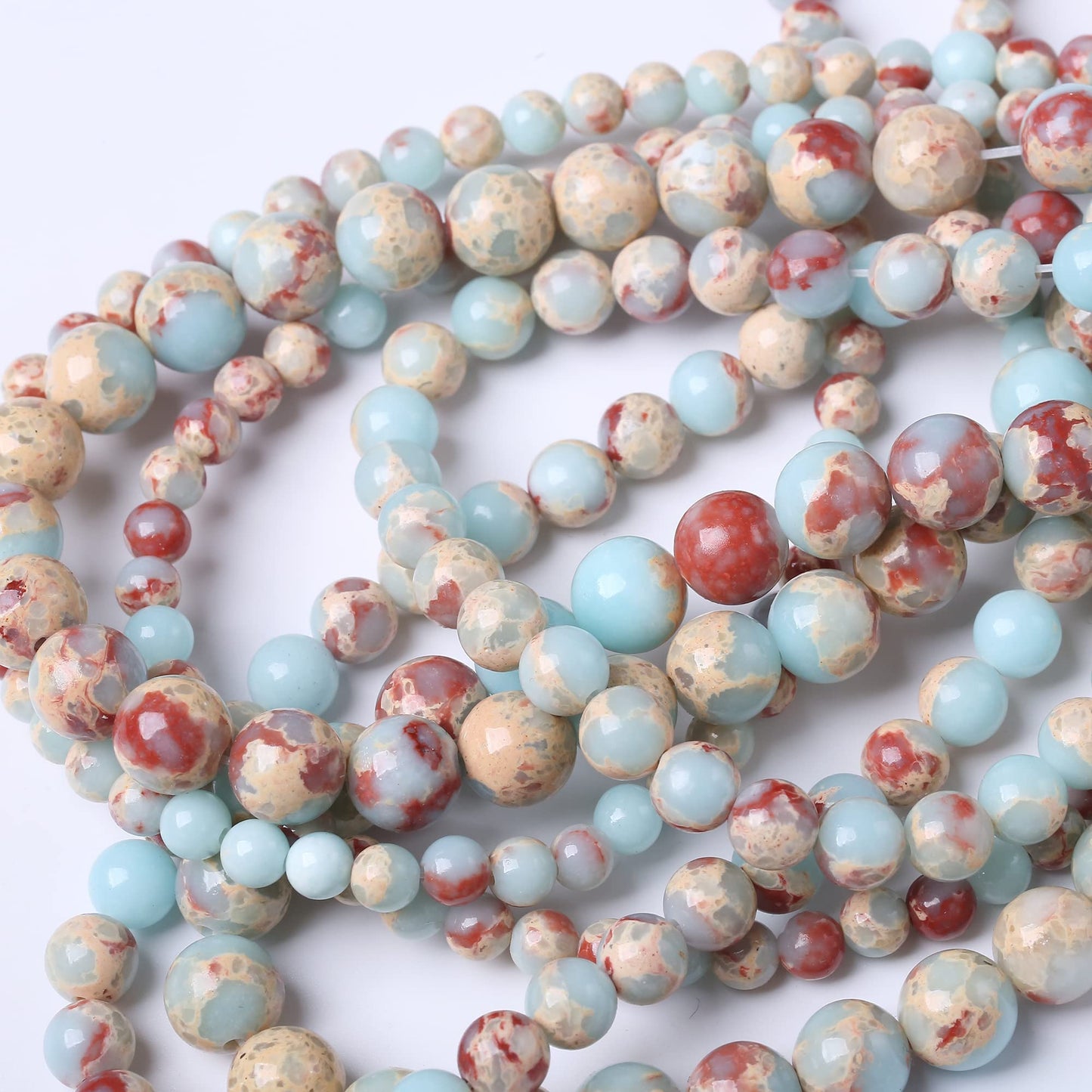 10MM Longevity Mountain Round Loose Beads Natural Gem Beads Crystal Energy Stone Beads for Jewelry Making DIY Bracelet Necklace