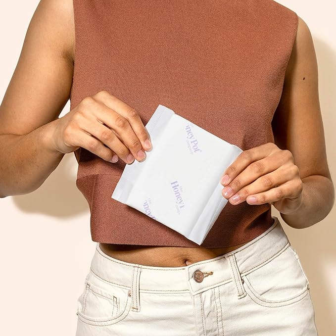 The Honey Pot Company - Herbal Pads for Women - Overnight w/Wings - Infused w/Essential Oils for Cooling Effect & Organic Cotton Cover - Feminine Care - FSA & HSA Eligible - 12 ct