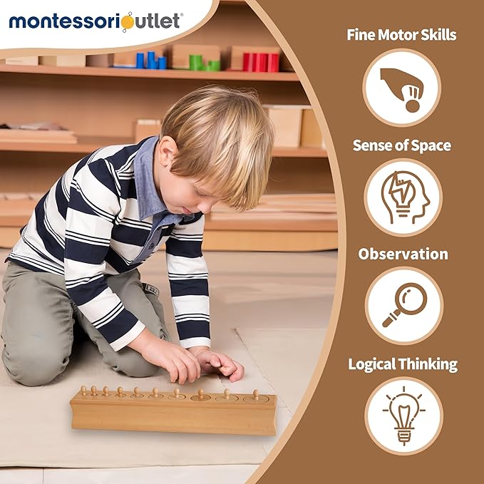 MONTESSORI OUTLET Cylinder Block (Part 2) for Children Aged 3-6 Montessori Education at School and Home