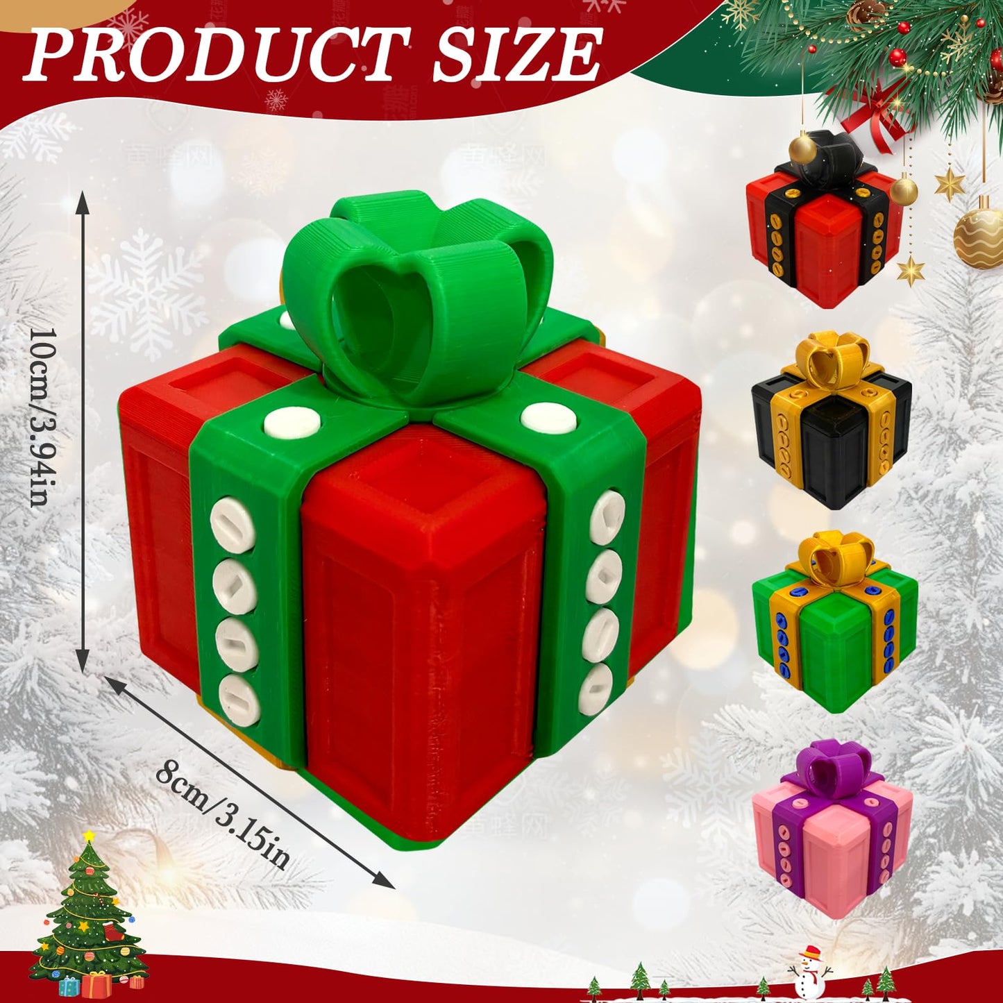 Bopufon Annoying Gift Box with Screws Funny The Annoying Present Prank Box Thanksgiving Christmas White Elephant Perfect Gag Gift for All Occasions (Red Black)