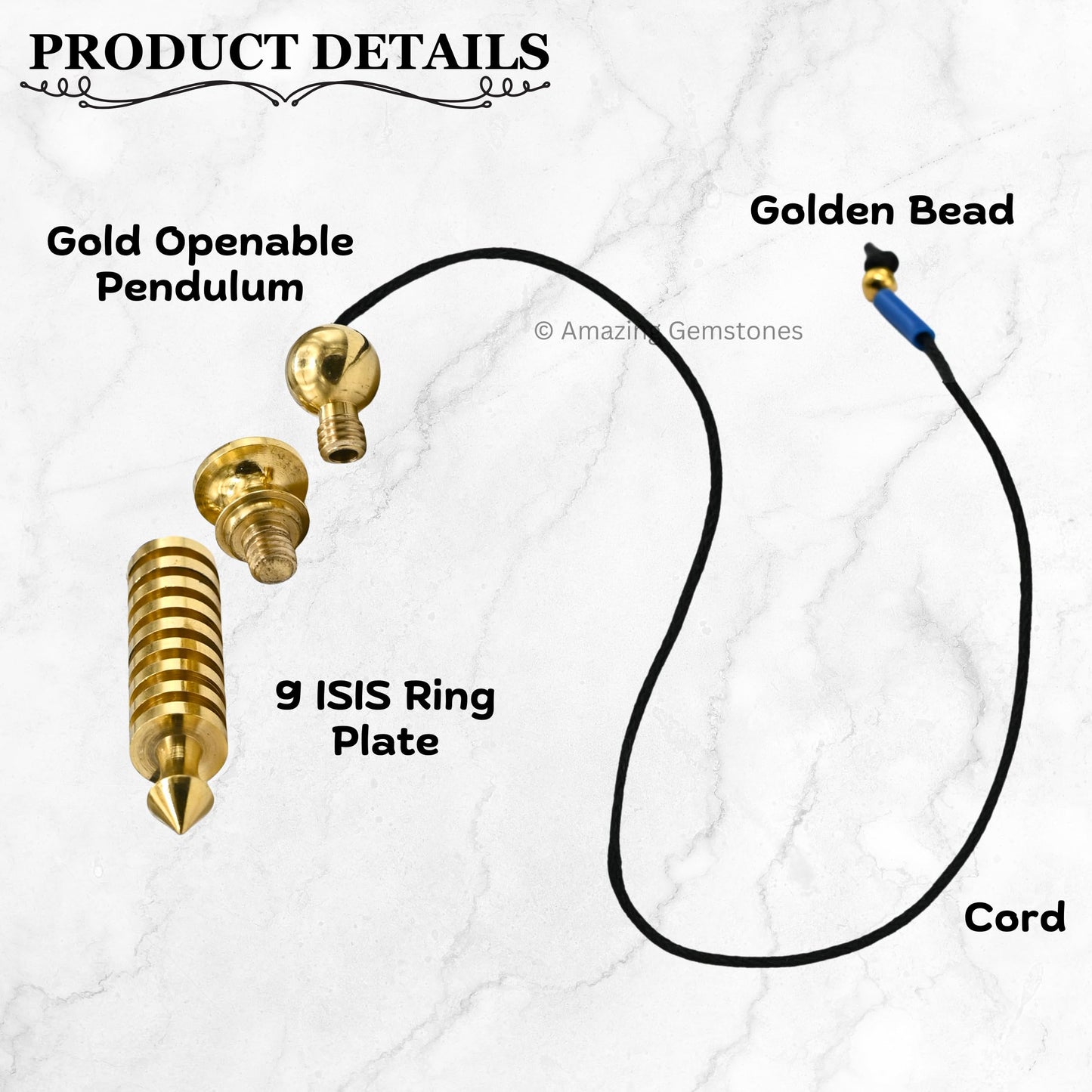 Amazing Gemstone Healing Metal Pendulums for Divination, Gold 9 ISIS Ring Plate Steel Copper Pendulum High Energy Pendulo de Bronce Pendulos de Mesa MP61