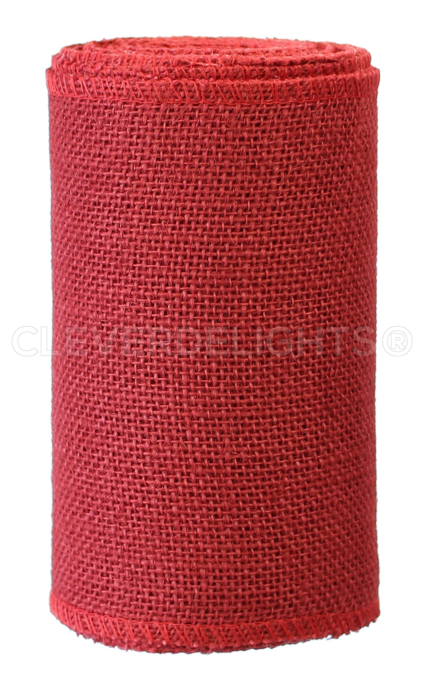 CleverDelights 6" Red Burlap Roll - Finished Edges - 10 Yards - Jute Burlap Fabric
