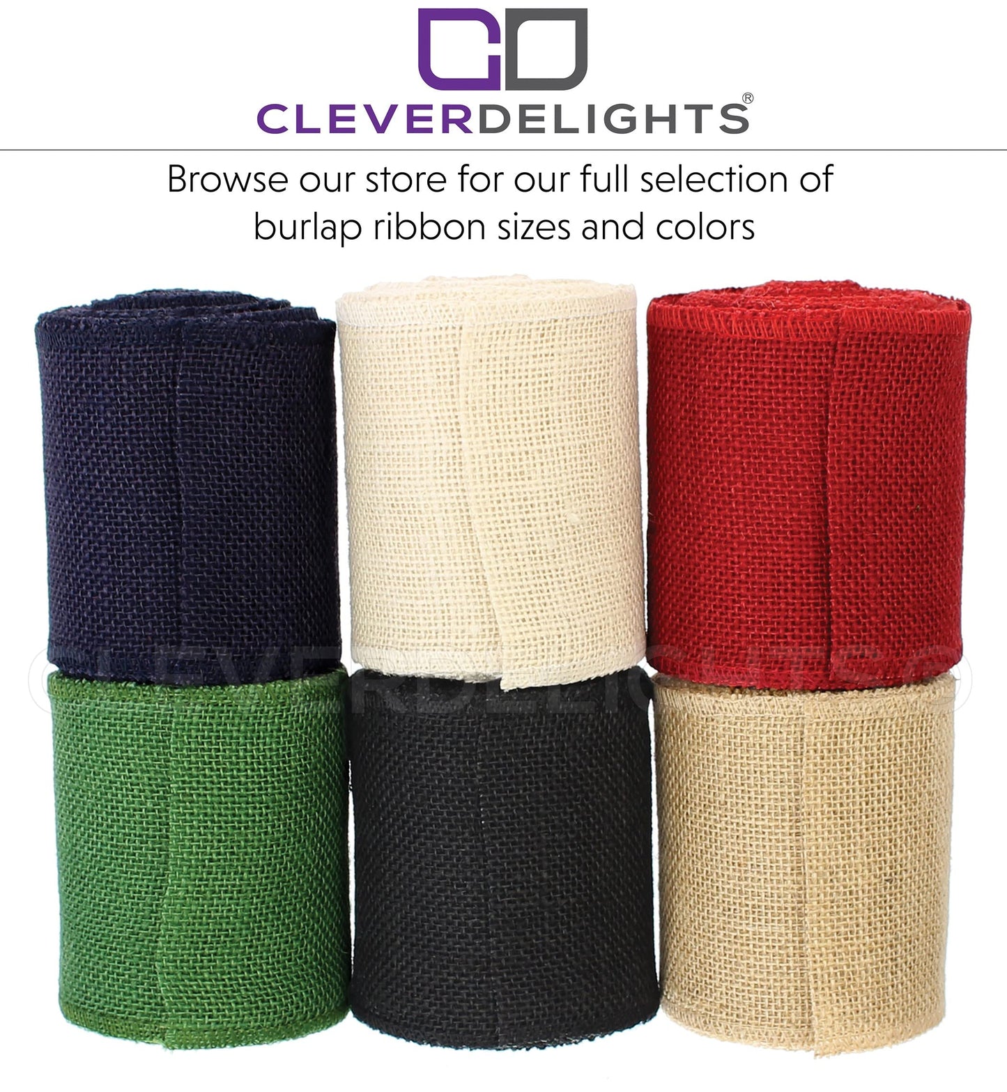 CleverDelights 4" Black Burlap Ribbon - Finished Edge - 10 Yards - Jute Burlap Fabric