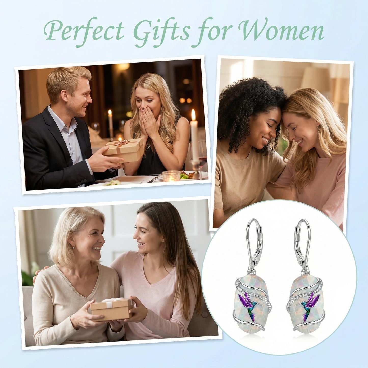 ONEFINITY Opal Hummingbird Earrings Opal Earrings Hummingbird Jewelry Gifts for Women