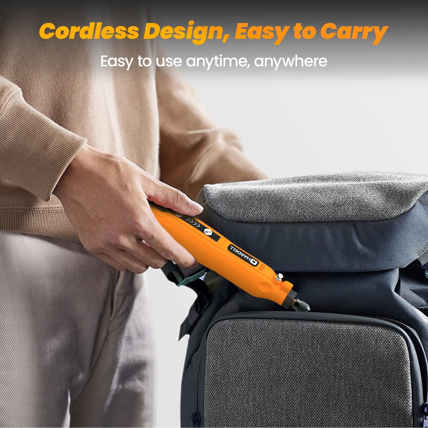 HARDELL Mini Cordless Rotary Tool, 5-Speed and USB Charging Rotary Tool Kit with 69 Accessories, Multi-Purpose 3.7V Power Rotary Tool for Sanding, Polishing, Drilling, Etching, Engraving, DIY Crafts