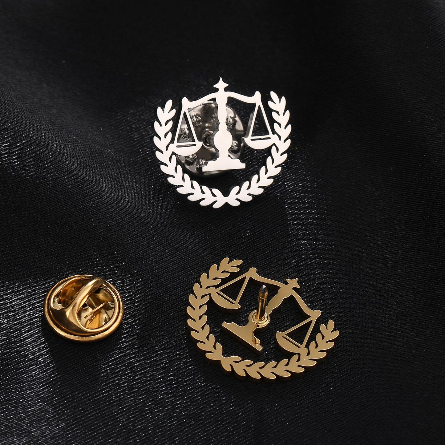 Metal Balance Badges Suit Brooch Libra Scales Brooches For Men (gold 1)